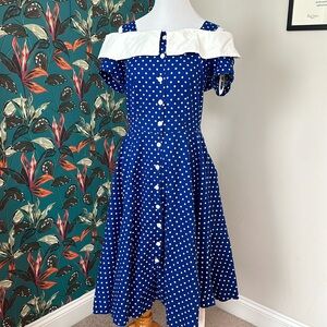 David Mitchell vintage 1970s polka dot dress